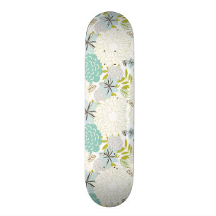 Floral background skateboard