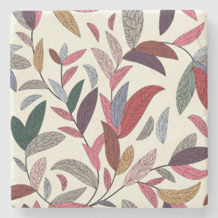 Floral background stone coaster