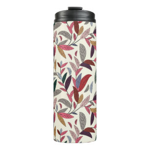 Floral background thermal tumbler