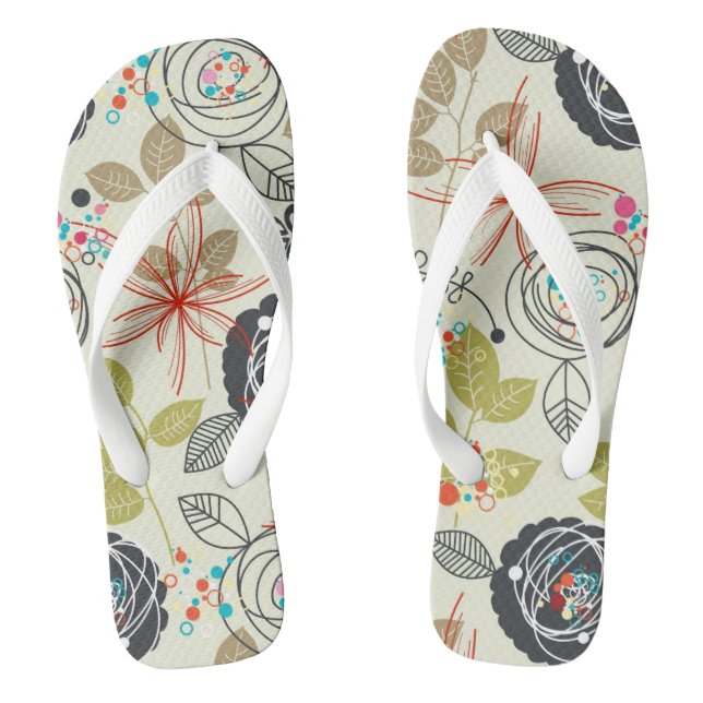 Floral background thongs (Footbed)