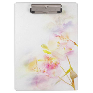 floral background with watercolor flowers clipboard