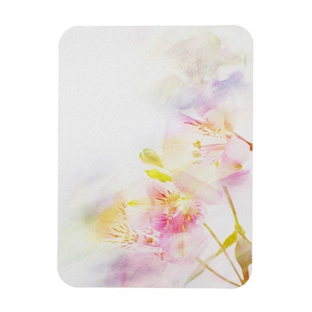 floral background with watercolor flowers magnet (Vertical)