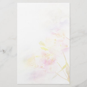 floral background with watercolor flowers stationery