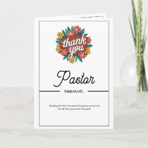 Floral Badge Pastor Appreciation Card