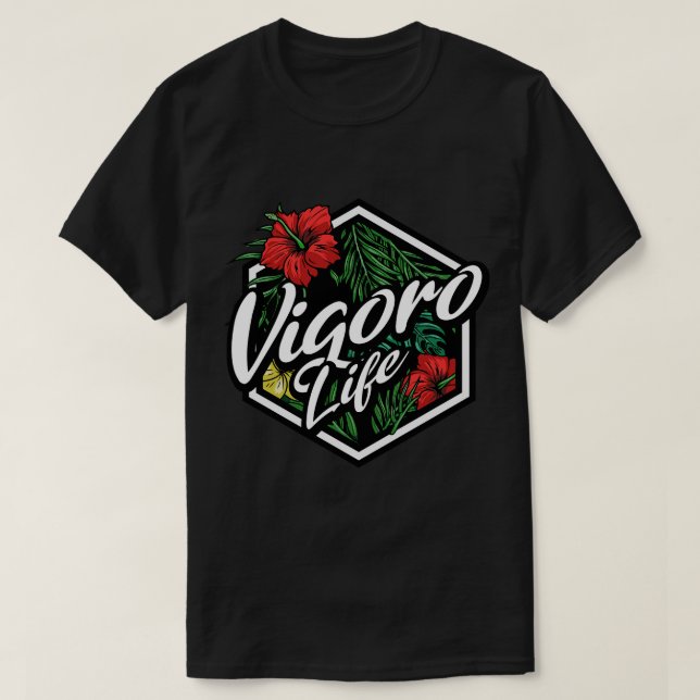 Floral Badge Vigoro Life T-Shirt (Design Front)