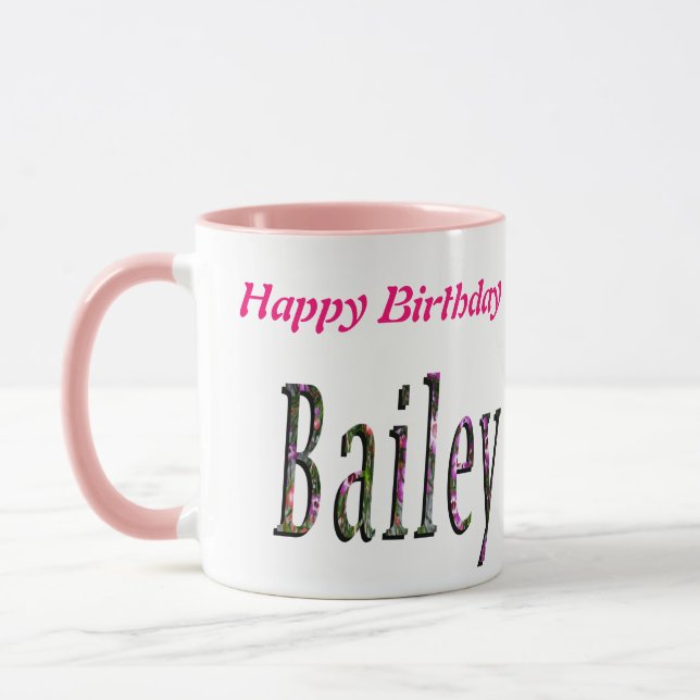 Floral Bailey Name Logo, Mug (Left)