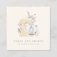 Floral Bakery Pastry Chef Watercolor Mixer Cake
