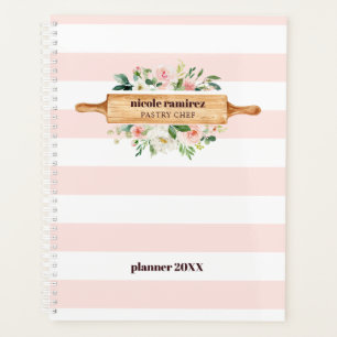 Floral Bakery Rolling Pin Patisserie  striped Planner
