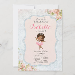 Floral Ballerina Birthday Invitation