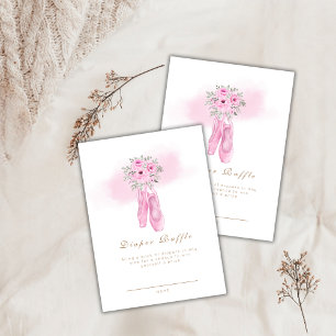 Floral Ballerina Shoes Diaper Raffle Baby Shower Enclosure Card