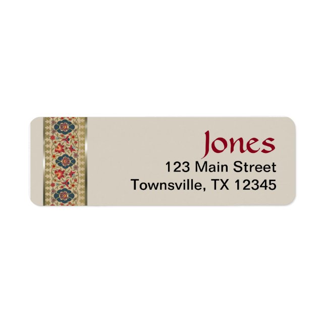Floral Band Return Address Label (Front)