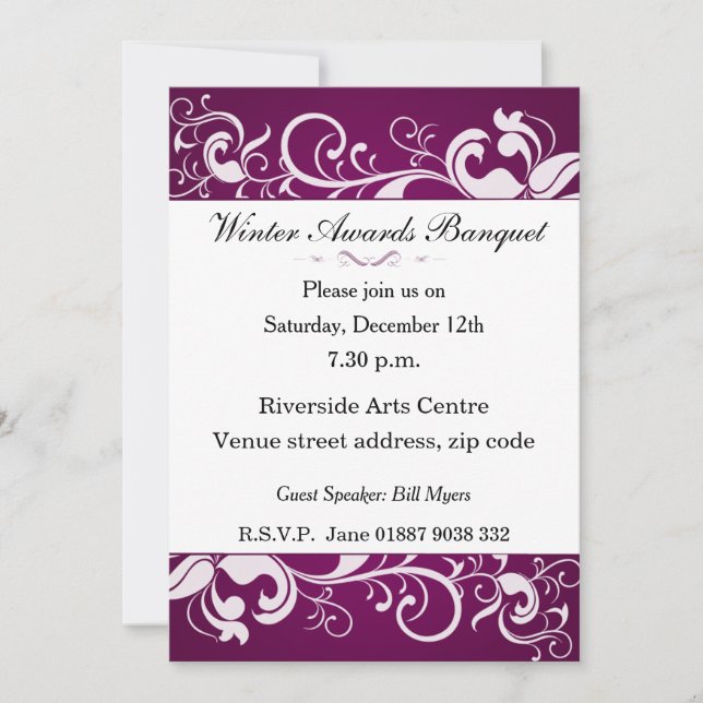 Floral Banquet Invitation (Front)