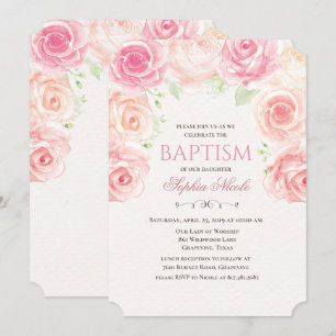 Floral Baptism Invitation