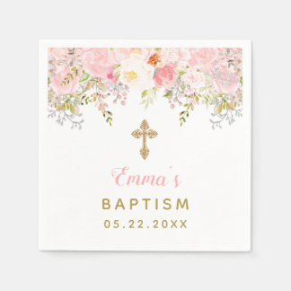 Floral Baptism Personalised Napkins