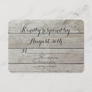 Floral Barn Board RSVP Card