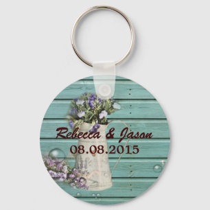 floral barn wood rustic wedding thank you key ring