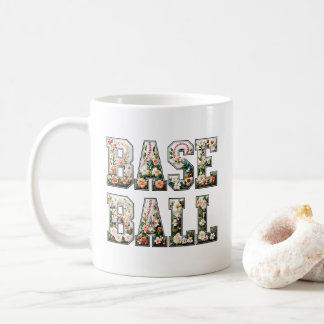 Floral Baseball Mum Mug, Game Day Mug