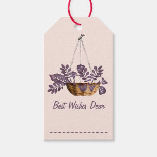 Floral Basket Best Wishes Gift tags