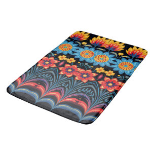 floral bath mat