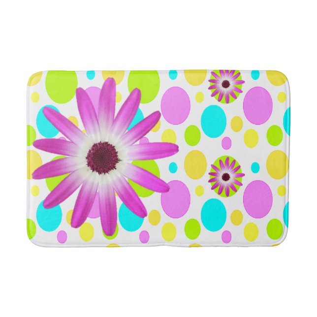 Floral Bathroom Bath Mat (Front)