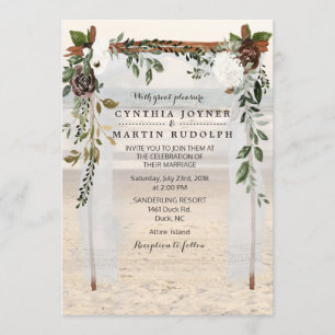 Floral Beach Arbor Wedding Invitation