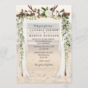 Floral Beach Arbor Wedding Invitation