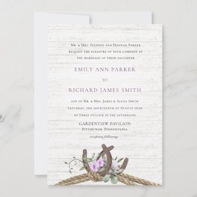 Floral Beach Driftwood Wedding Invitation (Front)