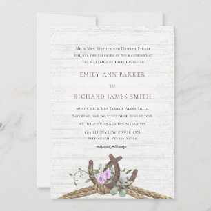 Floral Beach Driftwood Wedding Invitation