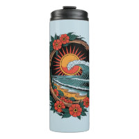 Floral Beach Lover Sunset Vacation Gift Retro