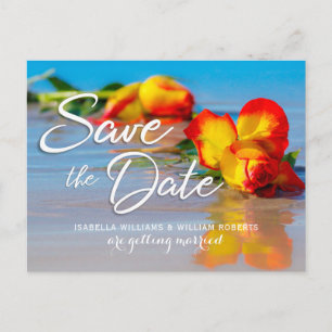 Floral Beach Save the Date Wedding Invitation Postcard