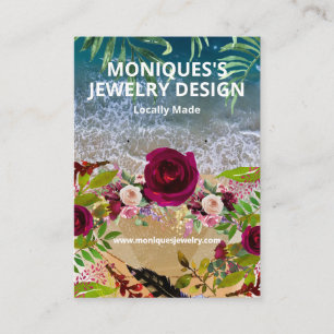 Floral Beach Sea Glass Earring Display Card