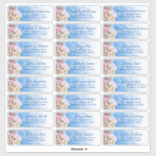 Floral Beach Summer Wedding Guest Address Label