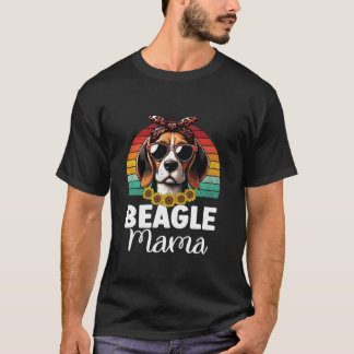 Floral Beagle Mum Dog Lovers Cute Mama Puppy Mothe T-Shirt