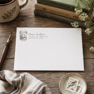 Floral Bear Personalised Return Address Envelope