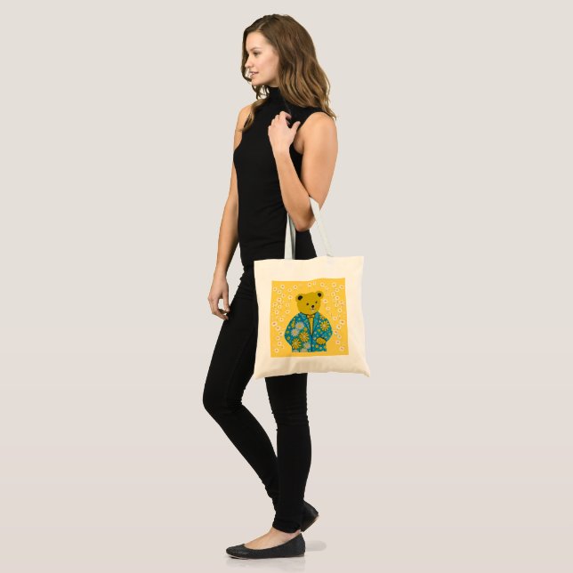 Floral bear Tote Bag (Front (Model))