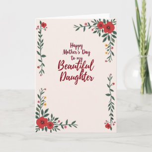 Floral Beautiful Daughter Card