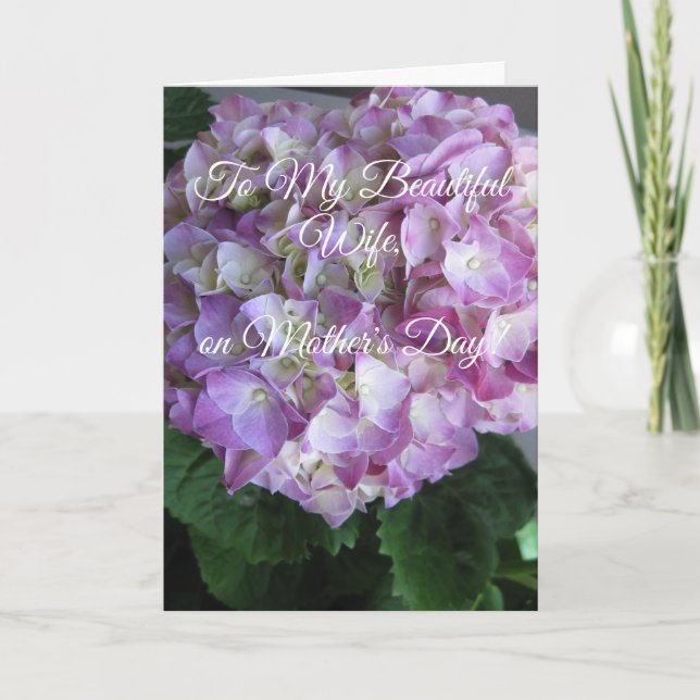 Floral, Beautiful Wife, Mother's Day, Card (Front)