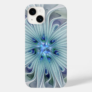 Floral Beauty Abstract Modern Blue Pastel Flower Case-Mate iPhone 14 Case