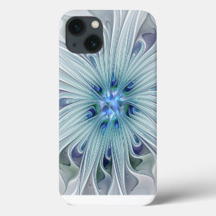 Floral Beauty Abstract Modern Blue Pastel Flower iPhone 13 Case