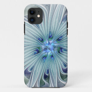 Floral Beauty Abstract Modern Blue Pastel Flower iPhone 11 Case