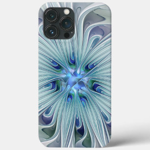 Floral Beauty Abstract Modern Blue Pastel Flower iPhone 13 Pro Max Case