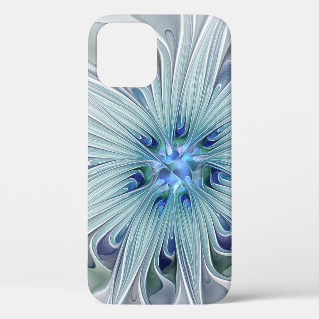 Floral Beauty Abstract Modern Blue Pastel Flower Case-Mate iPhone Case (Back)