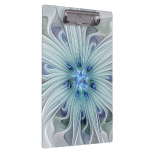 Floral Beauty Abstract Modern Blue Pastel Flower Clipboard