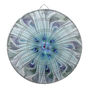 Floral Beauty Abstract Modern Blue Pastel Flower Dartboard