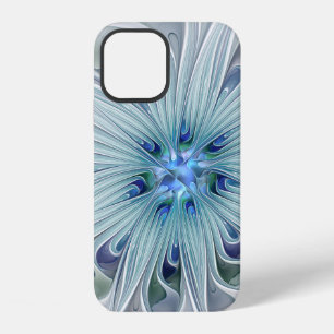 Floral Beauty Abstract Modern Blue Pastel Flower iPhone 12 Case