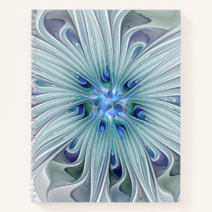 Floral Beauty Abstract Modern Blue Pastel Flower Notebook