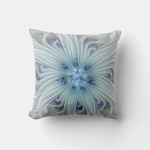 Floral Beauty Abstract Modern Blue Pastel Flower Outdoor Cushion