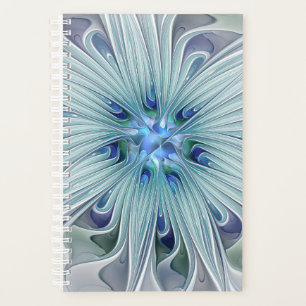 Floral Beauty Abstract Modern Blue Pastel Flower Planner