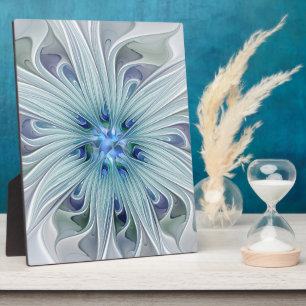Floral Beauty Abstract Modern Blue Pastel Flower Plaque