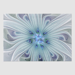 Floral Beauty Abstract Modern Blue Pastel Flower Tissue Paper